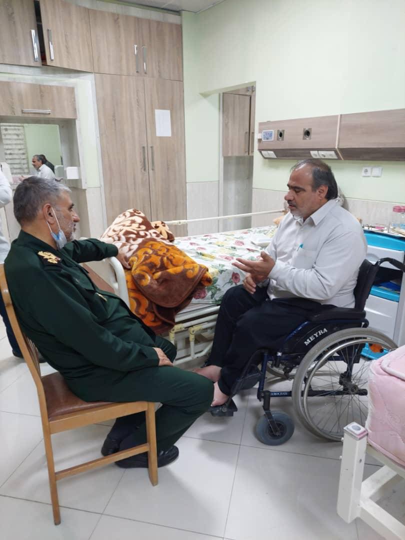 دیدار سردارشاهوارپور  ازجانبازان قطع نخاعی مستقردرآسایشگاه امانیه اهواز