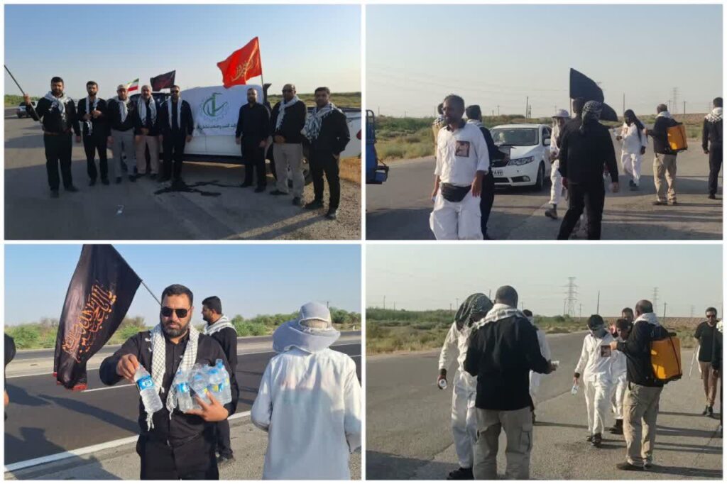 نیشکریها از کاروان پیاده انصارالحسین استقبال کردند