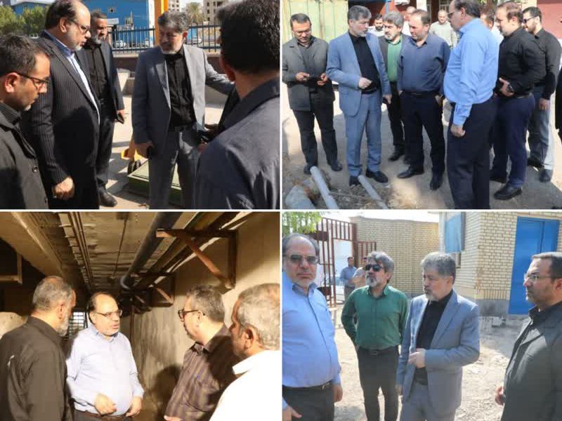 بازدید معاون منابع انسانی و مدیر کل آبفا کشور از تصفیه خانه آب و ایستگاه های فاضلاب اهواز