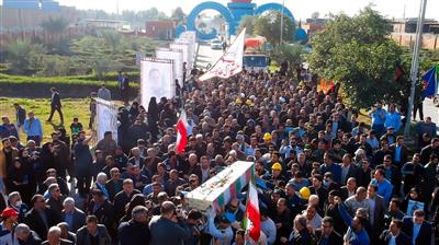 پیکر شهید گمنام دفاع مقدس در نفت و گاز مارون آرمید