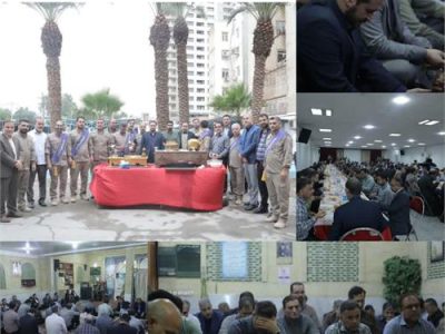 برگزاری مراسم زیارت عاشورا به مناسبت گرامیداشت هفته بسیج در آبفا خوزستان