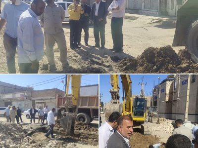 پیشرفت ۲۰ درصدی پروژه اصلاح خط فاضلاب خیابان مدرس کوی علوی اهواز