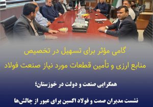 همگرایی دولت و فولاد اکسین برای تسهیل تخصیص ارز و تأمین قطعات