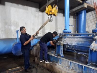 عملیات تعویض بلبرینگ پمپ صنعتی شماره ۹ در ایستگاه ۴۰ اینچ مسجدسلیمان