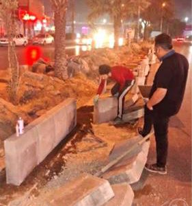 ادامه عملیات جداول گذاری بلوار جوادالائمه