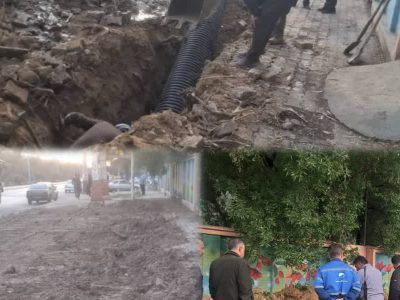 اصلاح خط ۴۰۰ میلی‌متری فاضلاب در اتوبان گلستان اهواز