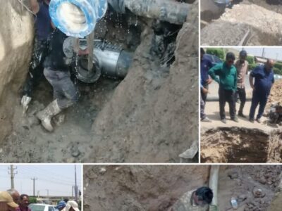 رفع مشكل آب مناطق زرگان و کوی فدک در اهواز
